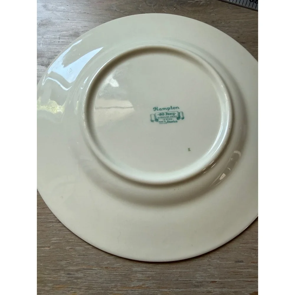 Syracuse China Old Ivory Hampton Bread Butter Plates Set of 2 Bird Floral Gold